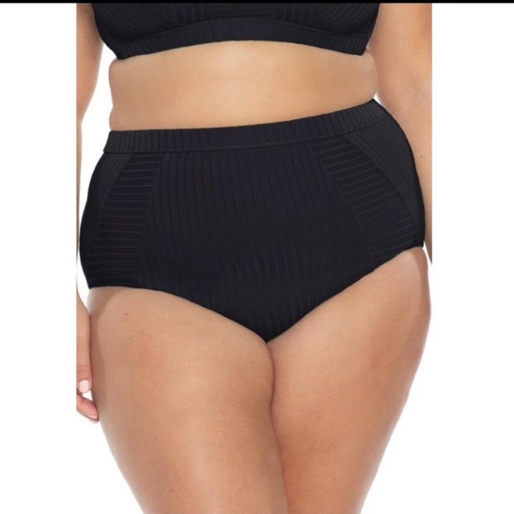 NWT Becca Loreto Vintage Ribbed High Waist Bikini Bottom